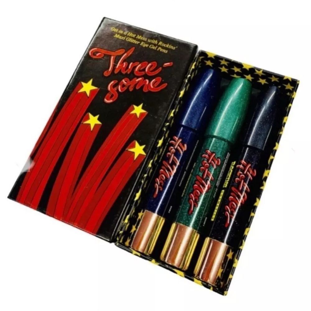 *New* Rockins Cosmetics *Hot Mess* 3 Glitter Gel Pens Eye Liner